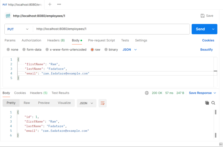 Spring Boot PUT REST API - @PutMapping Annotation